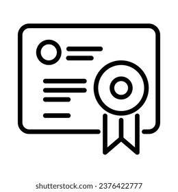 zertifiziertes Symbol. Rahmenstil. Vektorgrafik. Einzeln auf weißem Hintergrund.