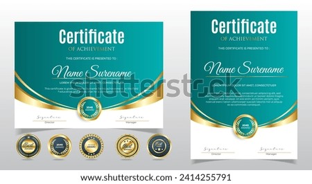 Certificates of appreciation template design with luxury badge. For award, business, and education needs. Diploma vector template