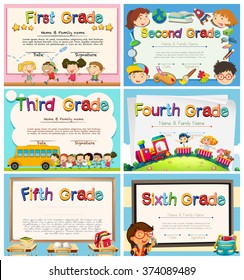 Certificates For Children In Primary School Illustration