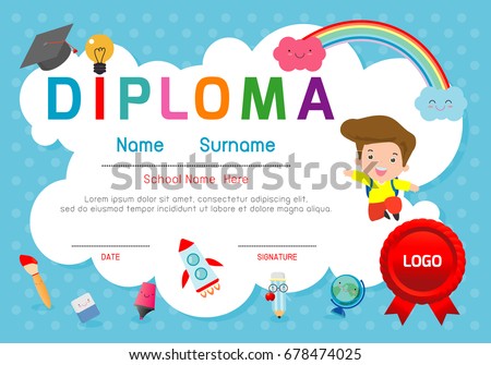 certificates kindergarten elementary preschool kids diploma stock free preschool certificates
