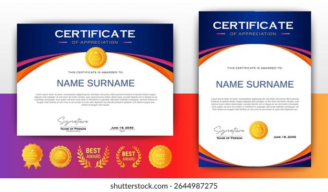 Certificates template diploma of modern design vector