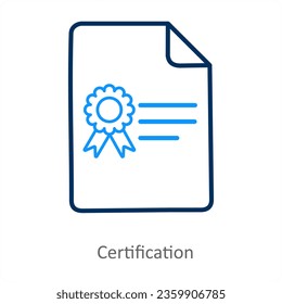 Certification and achievement icon concept