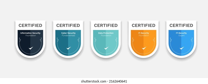 Certification Badge design template. Vector illustration certified shield logo design.