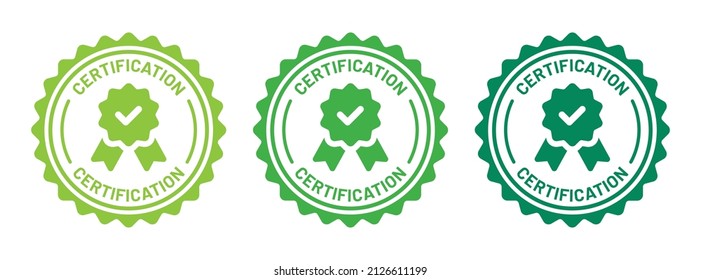 Certification badge icon set. Approved or certified icon vector illustration.