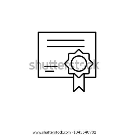 certification blank line outline black icon