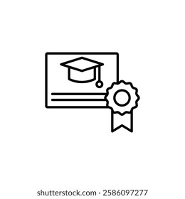 Certification diploma icon Flat fill set collection