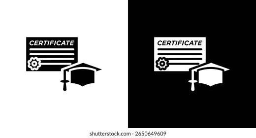 Certification diploma icon Isolated flat vector in outline