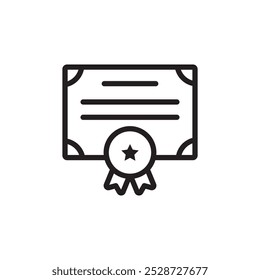 Certification diploma icon Outline vector for web ui
