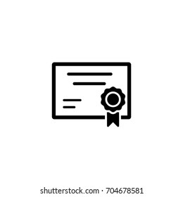 certification diploma simple black icon