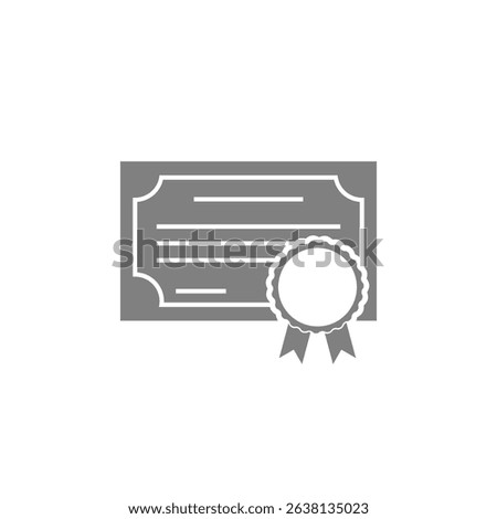Certification document icon isolated on white background