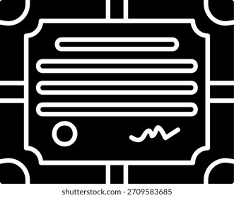 Certification Glyph Style Icon Design