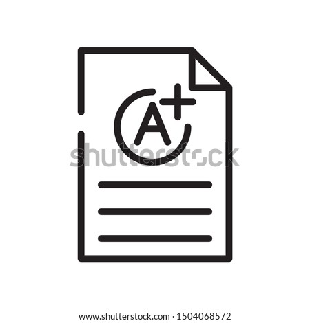 Certification Grade A Plus School College Results Card Vector Icon