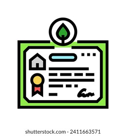 certification green building color icon vector. certification green building sign. isolated symbol illustration