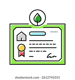 certification green building color icon vector. certification green building sign. isolated symbol illustration