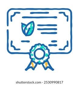 Vector de boceto de icono de doodle de vida verde de certificación. Muestra de vida verde de certificación. ilustración de símbolo aislado