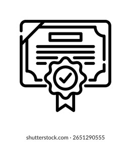 Certification Icon Line Vector Illustration