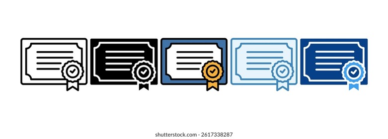 Certification Icon Set Multiple Style Collection