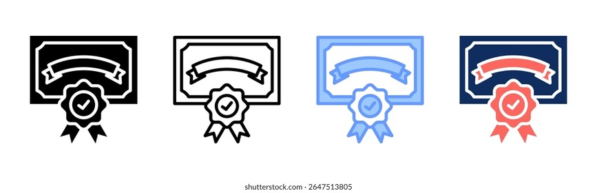 Certification icon sheet multiple style collection