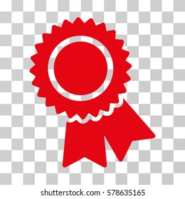 Certification icon. Vector illustration style is flat iconic symbol, red color, transparent background. Designed for web and software interfaces.