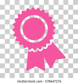 Certification icon. Vector illustration style is flat iconic symbol, pink color, transparent background. Designed for web and software interfaces.
