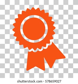 Certification icon. Vector illustration style is flat iconic symbol, orange color, transparent background. Designed for web and software interfaces.