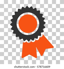 Certification icon. Vector illustration style is flat iconic bicolor symbol, orange and gray colors, transparent background. Designed for web and software interfaces.