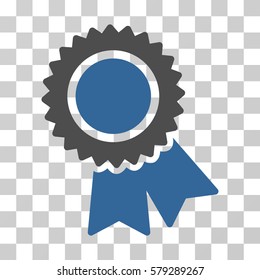 Certification icon. Vector illustration style is flat iconic bicolor symbol, cobalt and gray colors, transparent background. Designed for web and software interfaces.