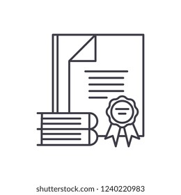 Certification line icon concept. Certification vector linear illustration, symbol, sign