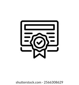 Certification Line Icon. linear style sign for mobile concept and web design. Outline vector icon.