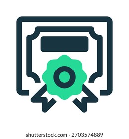 Certification Line Icon, Outline Symbol for Official Approval, Qualification Validation, Document Authorization, Skill Recognition, and Compliance Proof. Vector Sign Icon.