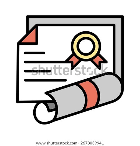 Certification lineal color icon vector illustration