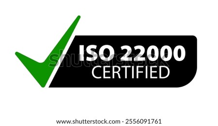 Certification logo indicating compliance with ISO 22000 food safety management standards