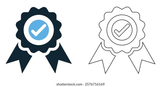 certification mark icon vector quality, approval, and authenticity. Ideal for business and branding pictogram symbol ui and ux design, glyphs and stroke line