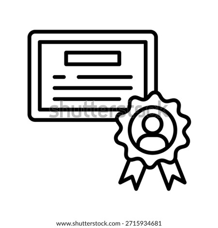 Certification Outline Icon Vector Illustration