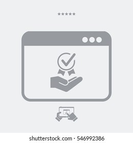 Certification of quality service - Vector icon for computer website or application