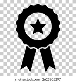 Certification seal award icon, ribbon web stamp symbol, label vector illustration .