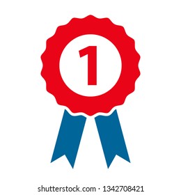 Certification- seal award icon, symbol. Ribbon stamp symbol vector isolated .