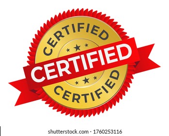 certification seal or certified stamp label flat icons for apps or website