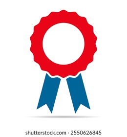 Icono de premio de sombra de sello de certificación, símbolo de sello de Web de cinta, Ilustración vectorial de etiqueta .