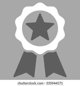 Certification Seal vector icon. Style is bicolor flat symbol, dark gray and white colors, rounded angles, silver background.