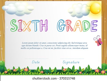 Certification For Six Grade Illustration