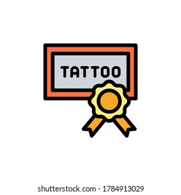 Certification, tattoo icon. Simple color with outline vector elements of tattooing icons for ui and ux, website or mobile application