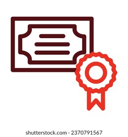 Certification Vector Thick Line Two Color Icons For Personal And Commercial Use.
