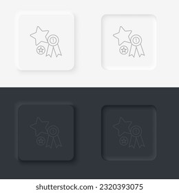 Favorit für Zertifizierungssieger. Neumorphes Schaltflächensymbol