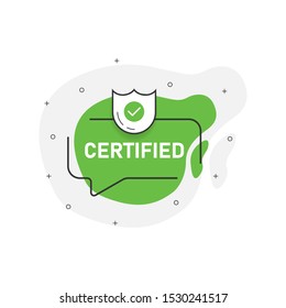 Certified abstraction green stamp vector isolated on white background. Vector illustration.