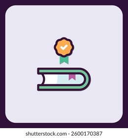 Certified Achievement: Book Icon Representing Successful Learning and Completion