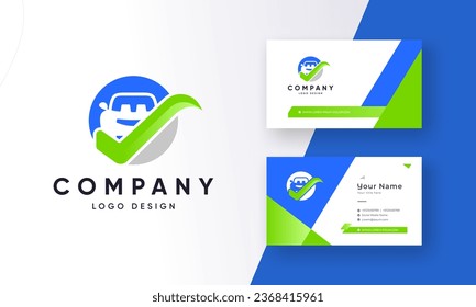 Certified Automotive check car care logo design with premium business card template