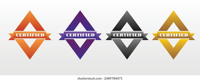 Certified Badge Design for Practitioner. Modern Certification Logo Template.