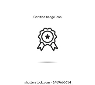 Certified badge icon design vector illustration graphic on background