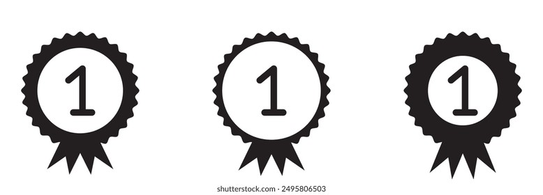 Certified badge icon set isolated on a white background